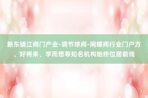 新东镇江阀门产业-调节球阀-闸蝶阀行业门户方、好将来、学而想等知名机构始终位居前线